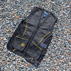 Beretta Silver Pigeon Black & Yellow Shooting Vest Size Small (Recoil Pad Spots)